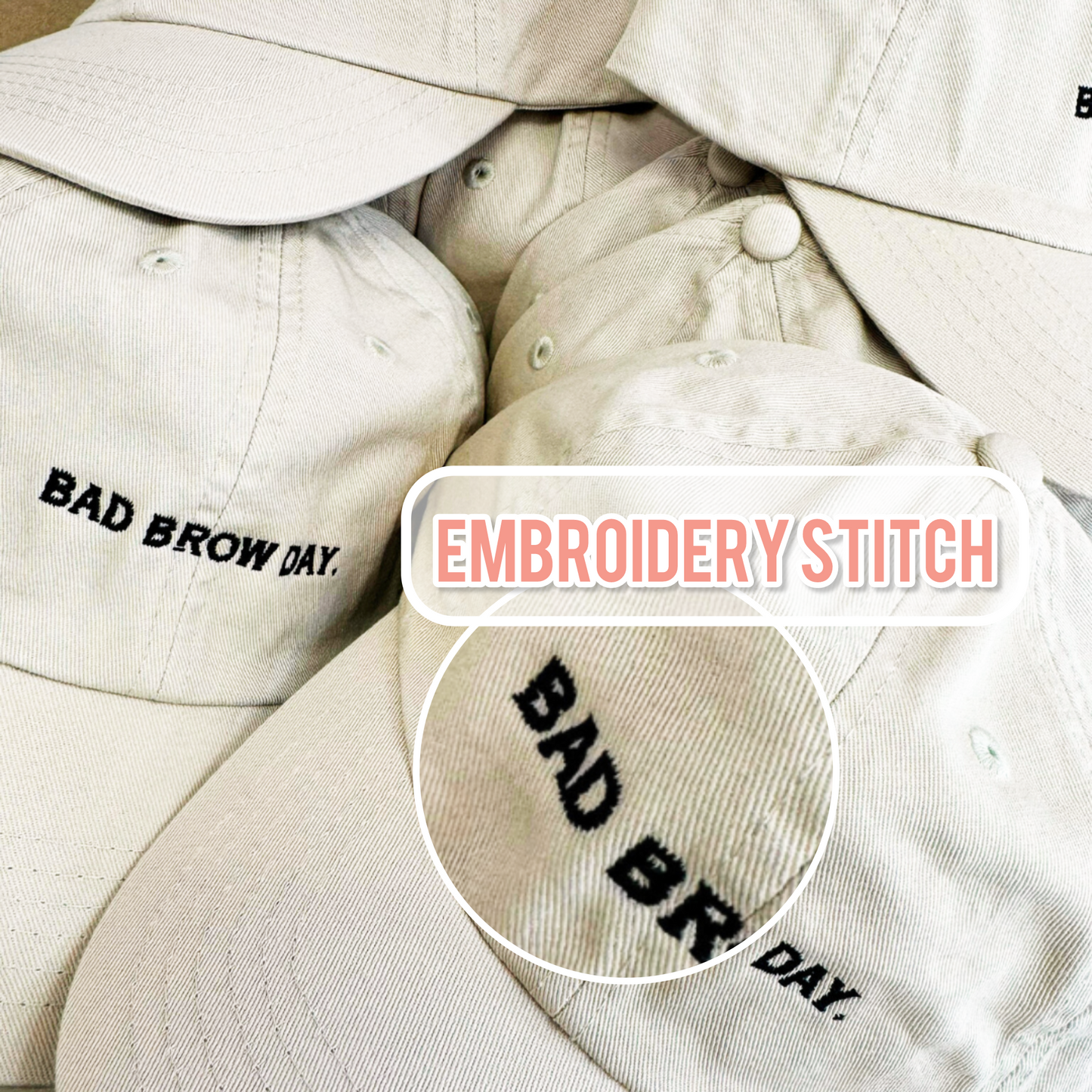 Bad Brow Day- Women's Dad Hat (stone)