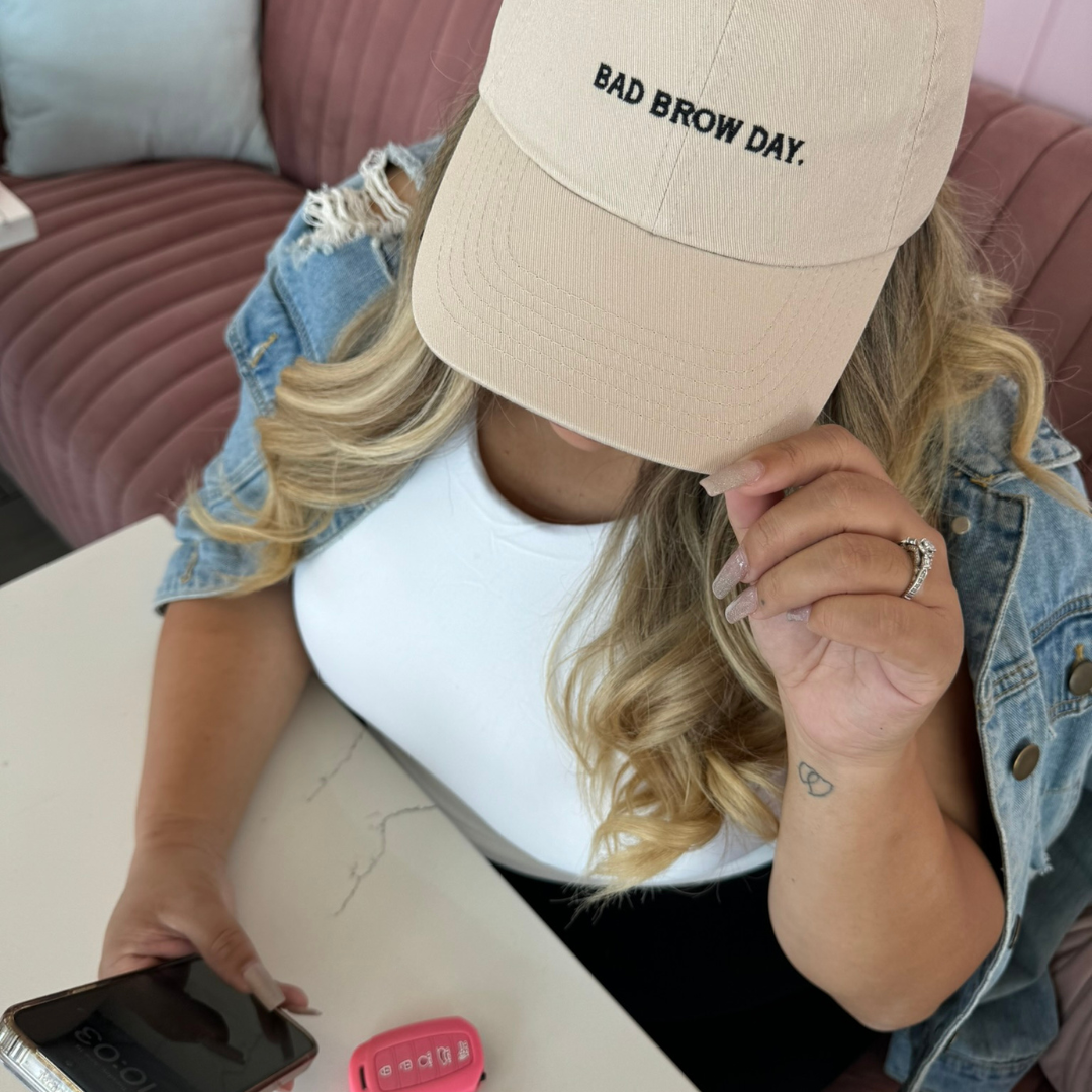 Bad Brow Day- Women's Dad Hat (stone)